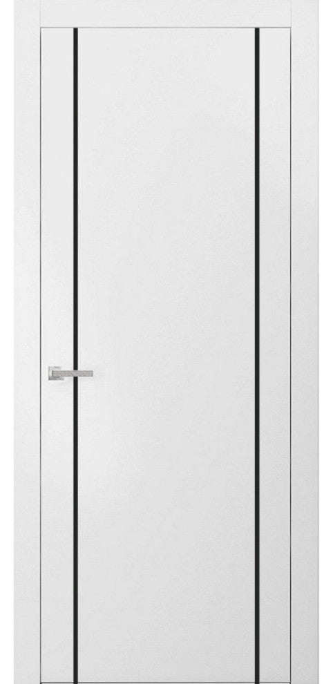 Solid French Door 42 x 84 | Planum 0016 White Silk with| Bathroom