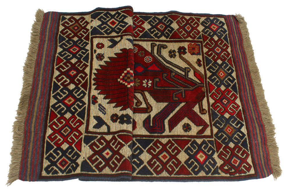 Semi Antique Stanley Ivory/Red Rug, 2'9x4'7