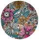 Flower Melange Spring Chenille Rug, Orange, 5' Round