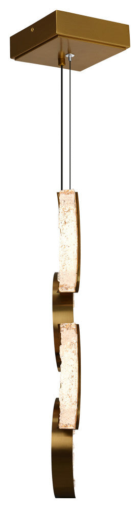 Moon Integrated LED Mini Pendant, Brass