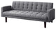 Sofa Bed with Square Arms, Gray and Walnut
