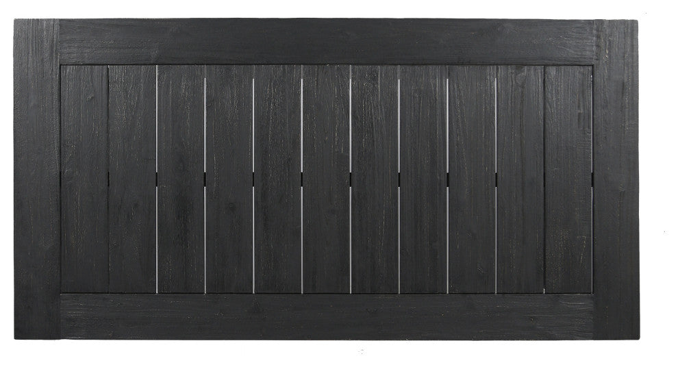 GDF Studio Ann Outdoor 69" Acacia Wood Dining Table, Sandblast Dark Gray Finish