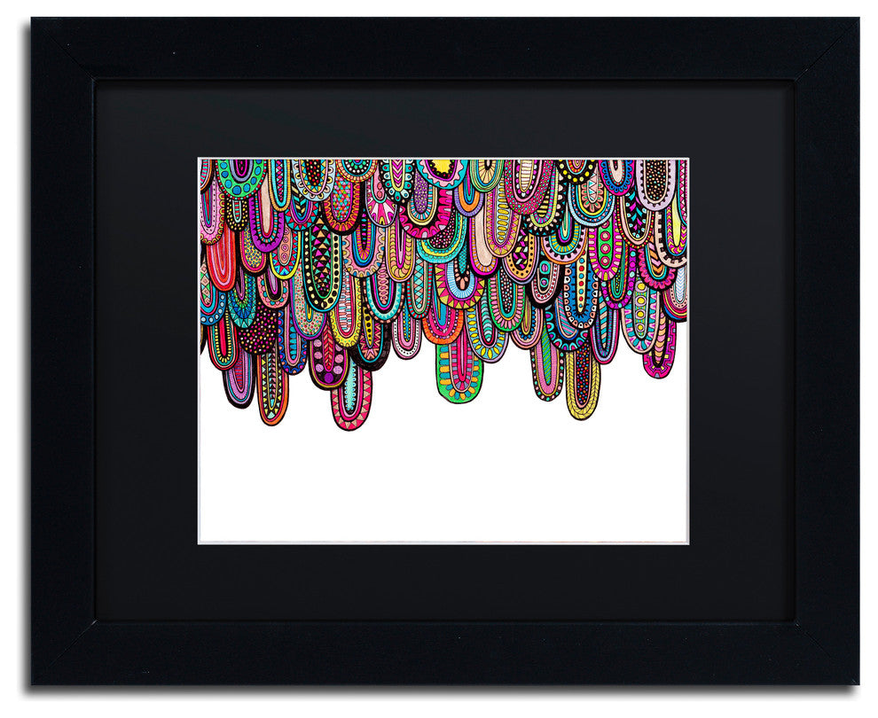 Hello Angel ''Drips'' Art, Black Frame, Black Mat, 14x11