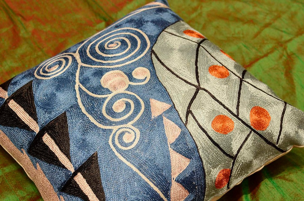 Klimt Pillow Cover Seed Tree Handmade Art Silk 18x18"