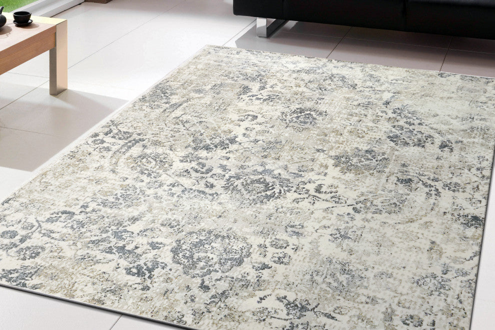 Castilla Cream And Gray Area Rug, 7.10'x10.10'