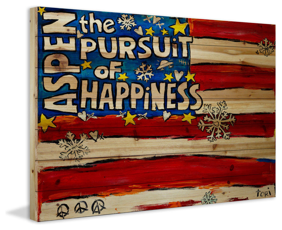 "Aspen Pursuit of Happiness" Painting on Pine Wood by Tori Campisi