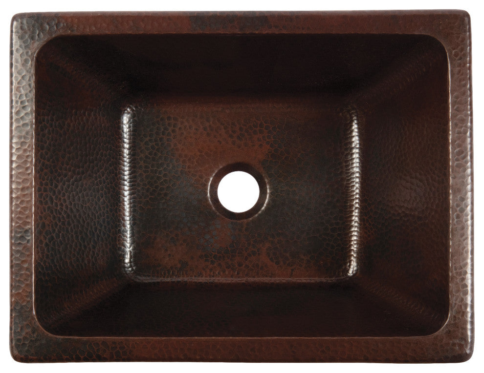 Hawking Copper 17" Rectangular Dual Flex Bath Sink with Ashfield Faucet Kit