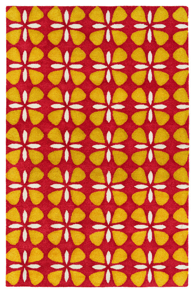 Kaleen Peranakan Tile Collection Red 5' x 8' Rug