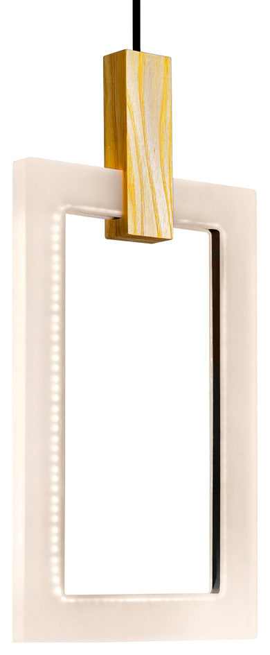 Anello LED Pendant With White Oak Finish