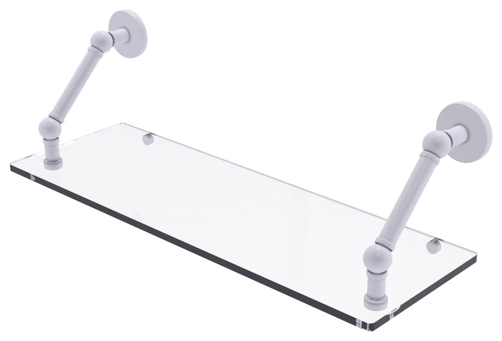 Prestige Skyline 24" Floating Glass Shelf, Matte White