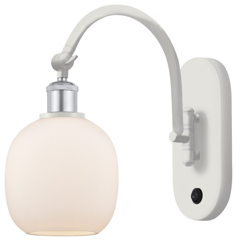 Innovations 518-1W-WPC-G101 1-Light Sconce, White and Polished Chrome