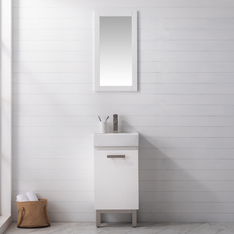 Stella Modern White 16.5" Single Sink Vanity