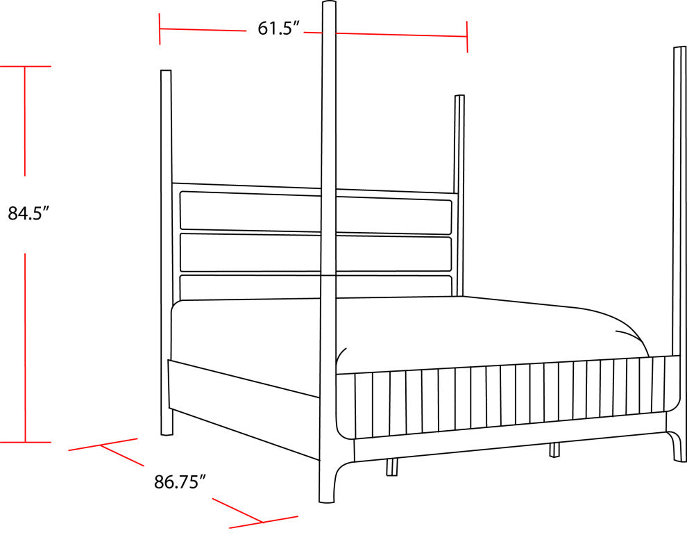 Parker House Escape Bedroom Queen 5/0 Poster Bed and Nightstand