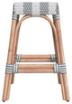 Robias Rectangular Rattan 24.5" Counter Stool, Grey Stripe