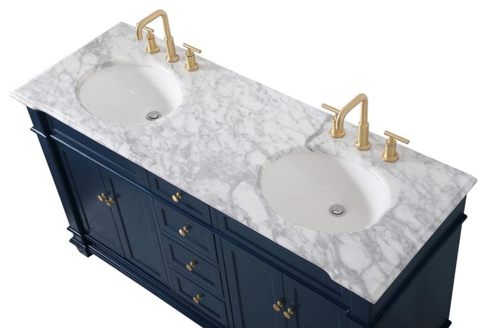 Home Living 60" Double Bathroom Vanity Set, Blue