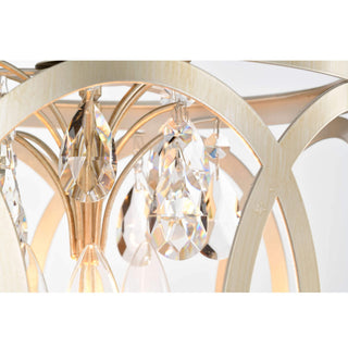 Silvia 3-light Light Brushed Champagne Silver Metal Cage Drum Chandelier