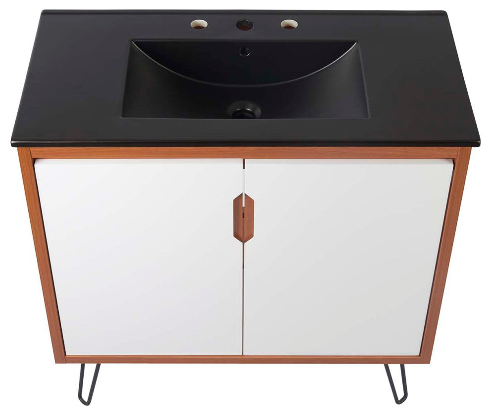 Energize 36" Bathroom Vanity, Cherry White Black