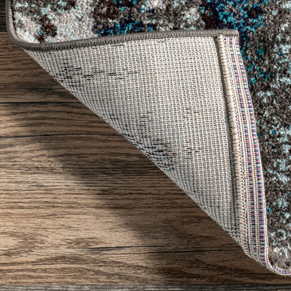 Nuloom Winter Abstract Area Rug, Teal 6'7"x9'