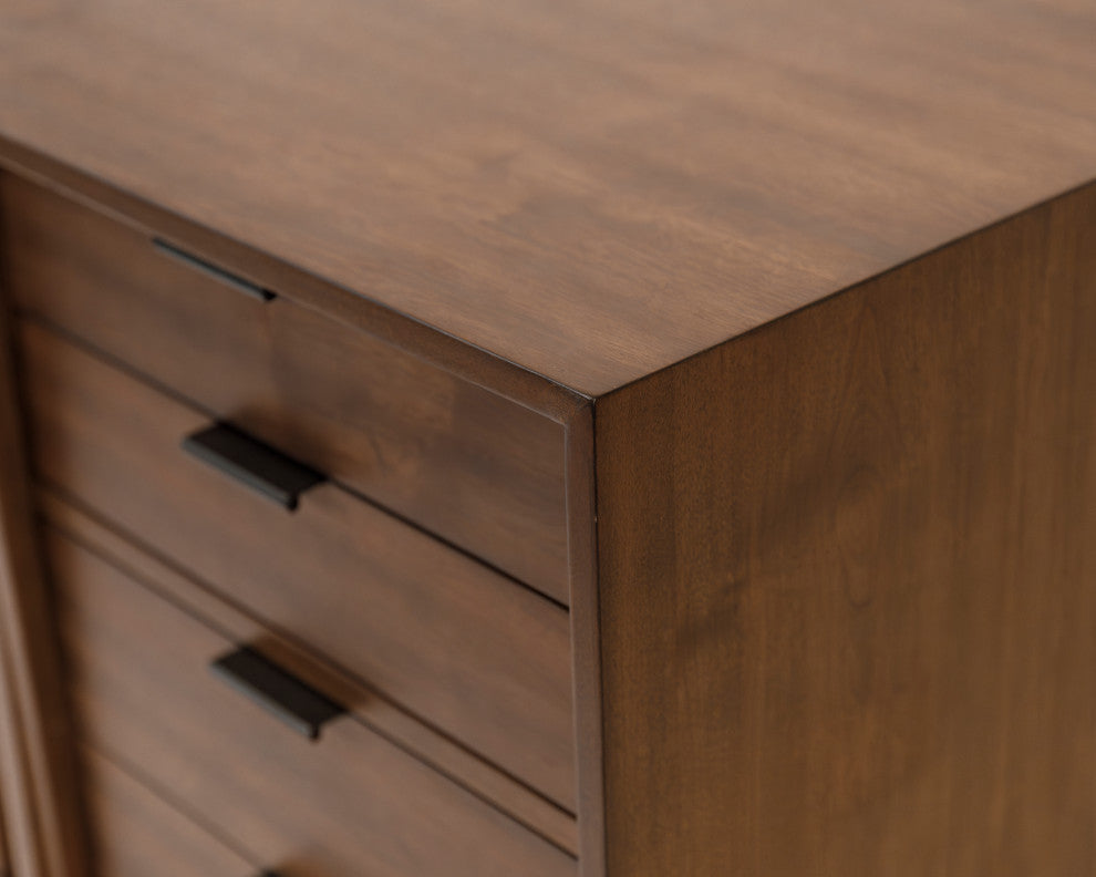Mid-century Modern Small Console With File Drawers Brown