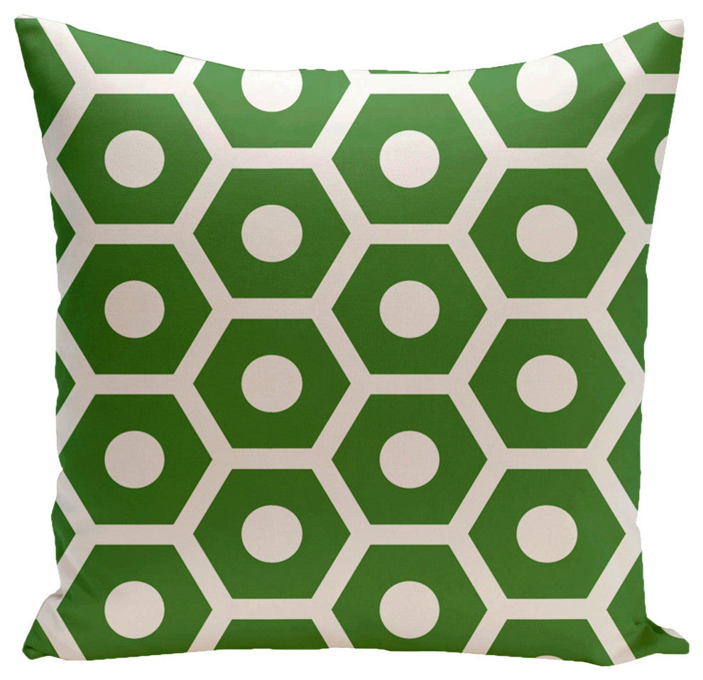 Geometric Decorative Outdoor Pillow, Leaf, 18"x18"