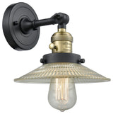 1-Light Halophane 10" Sconce, Black Antique Brass