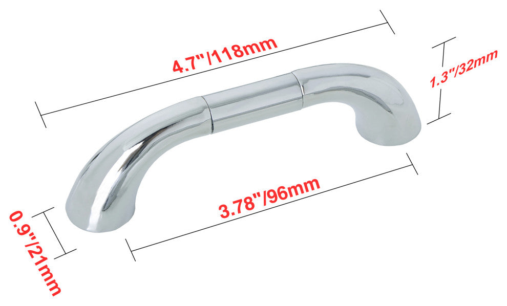 Utopia Alley Tempo Pull, Polished Chrome, 3.78", 1 Pack