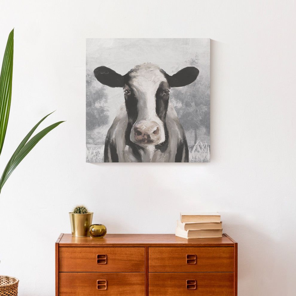 Sophisticated Cow 20 x 20 Canvas Wall Art