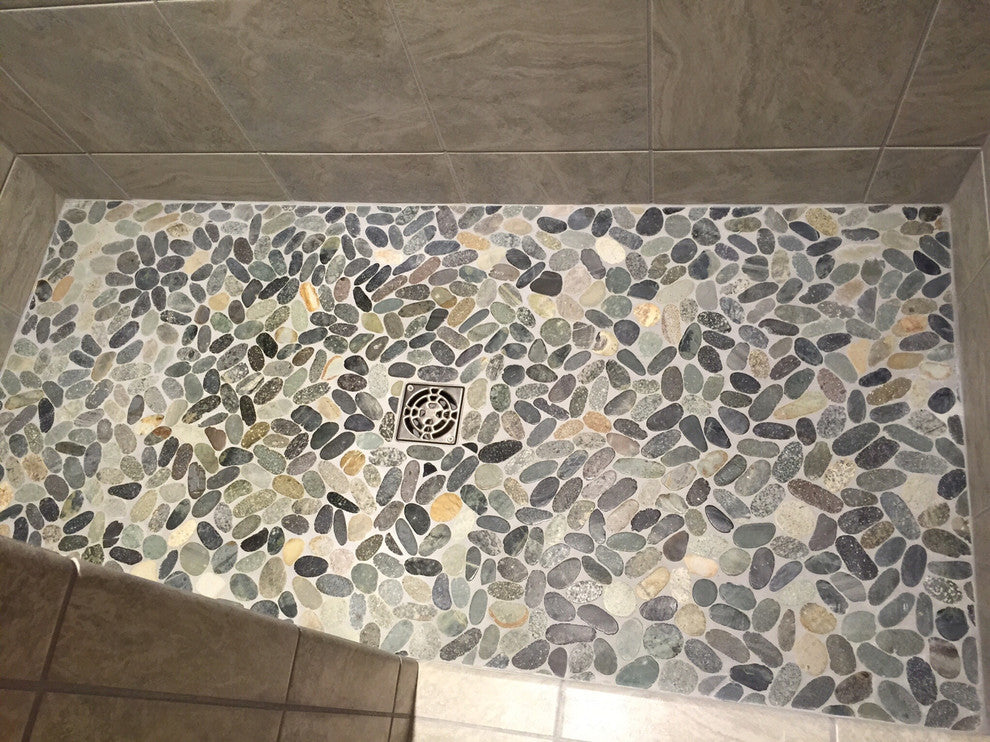 Bali Ocean Pebble Tile - Natural Hand-Sorted with Mesh Backing, 12x12