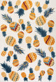 Ananas Bold Pineapple High-Low Indoor/Outdoor Area Rug, Orange/Navy, 5 X 8