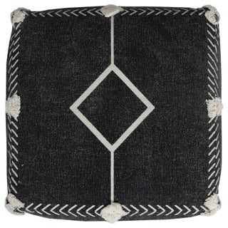 Textured Diamond Dash Pouf Ottoman