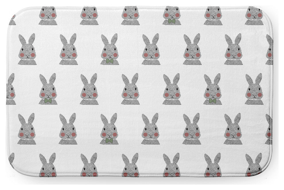 24" x 17" Bunny Fluffle Bathmat, Laurel Tree Green