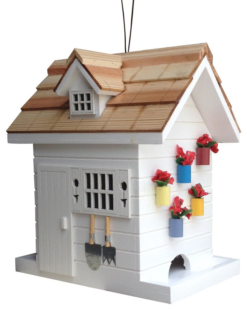 Potting Shed Bird Feeder, White