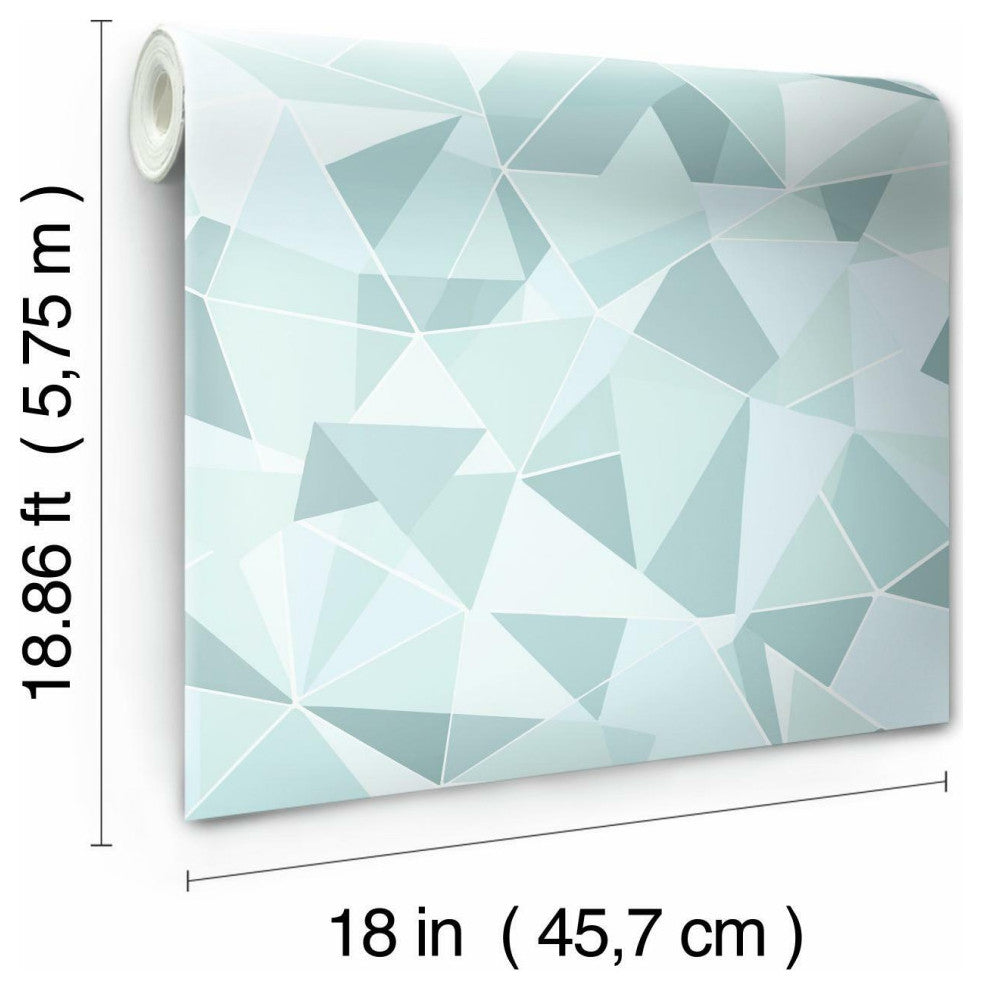 Blue & Teal Shattered Prism Peel & Stick Wallpaper