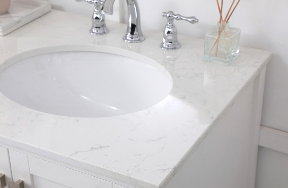 White 60" Double Sink Bathroom Vanity