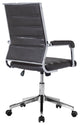 Office Chair, Faux Vinyl Leather, Steel, Brown, Silver, Mid Century Business
