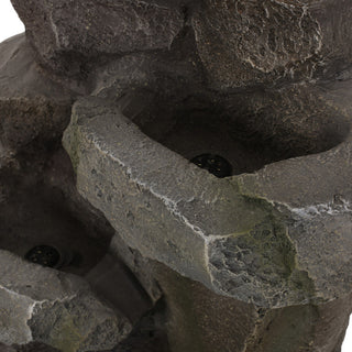 Trion Outdoor 4 Tier Rock Fountain, Stone Gray