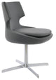 Patara 4 Star Chair, Chrome Base, Gray Leatherette
