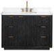 Vinnova Cadiz Bath Vanity, Composite Stone Top, Black, 48", No Mirror