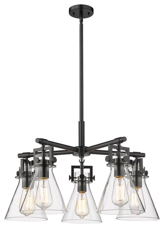 Innovations Newton Cone 5 26" Chandelier Matte Black