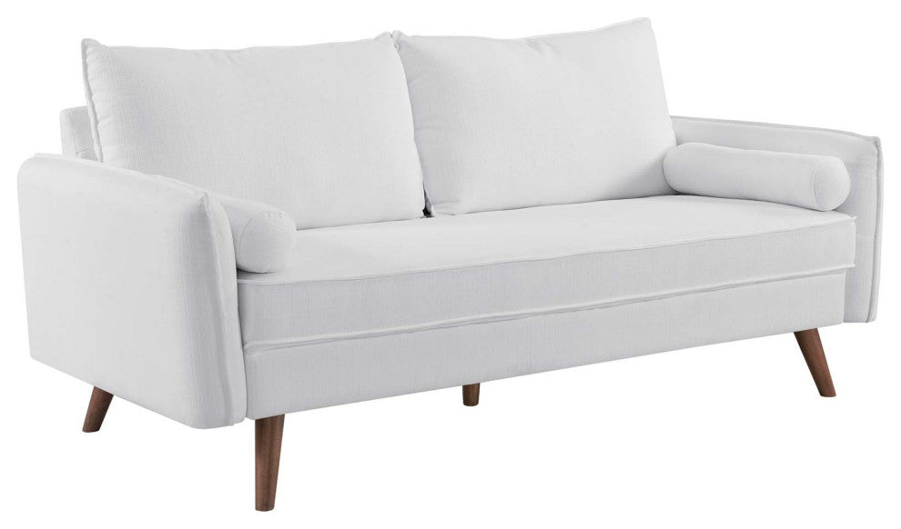 Revive Upholstered Fabric Sofa, White