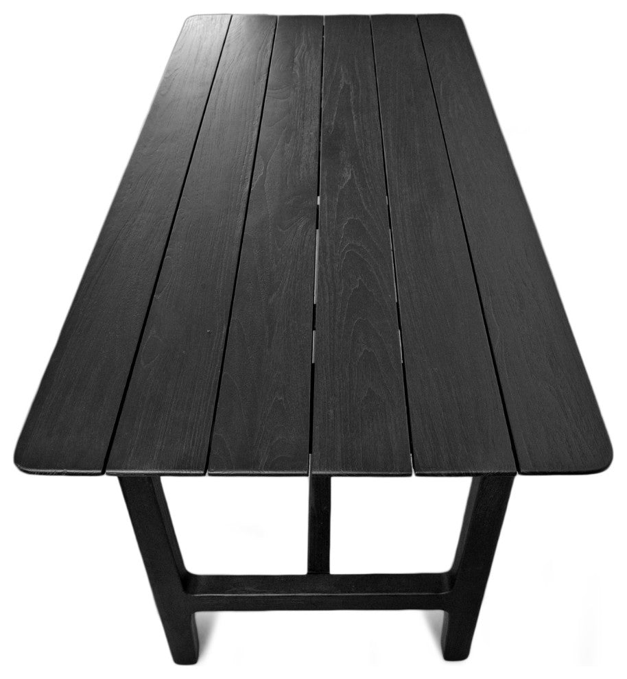 Outdoor Indoor Black Teak Counter Table