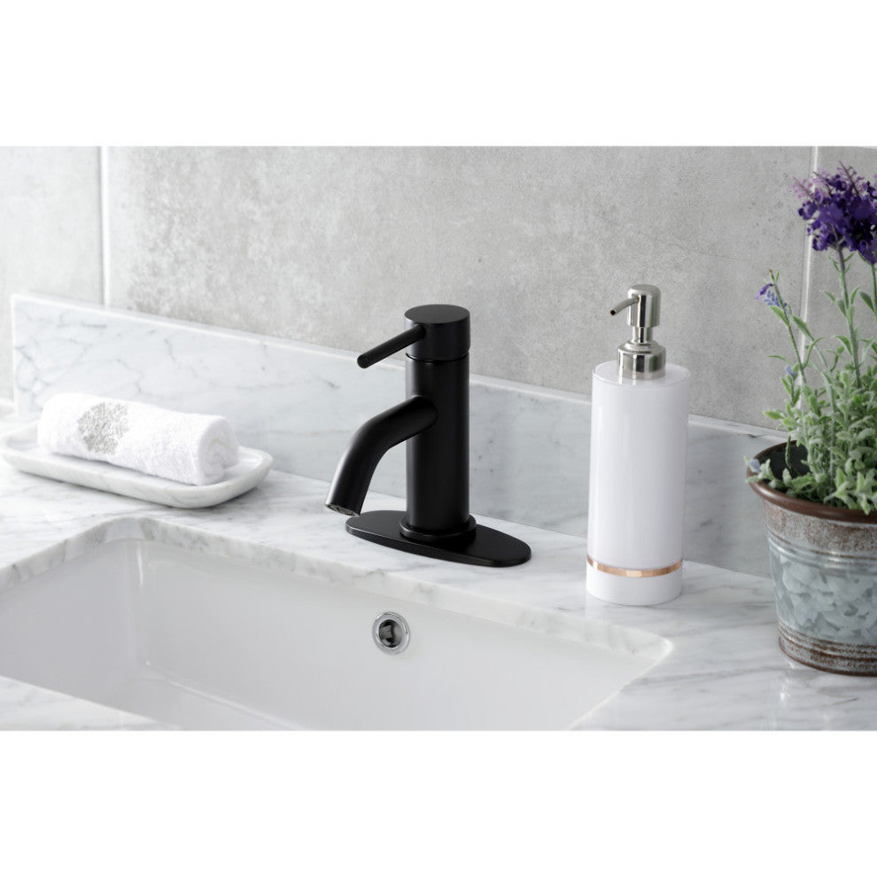 Fauceture LSF8220DL Single-Handle Bathroom Faucet With Push Pop-Up, Matte Black