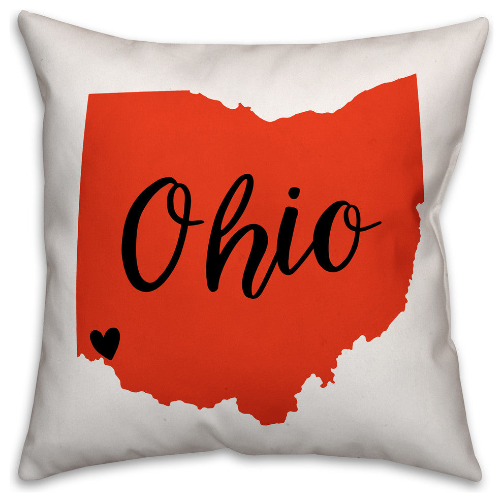 Orange and Brown Ohio Pride 16x16 Spun Poly Pillow