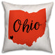 Orange and Brown Ohio Pride 16x16 Spun Poly Pillow