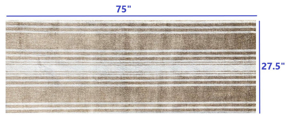 2' x 6' Sandy Shores Regatta Stripe Washable Runner Rug