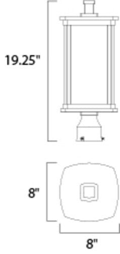 Maxim 3250 Terrace 1 Light 19-1/4"H Outdoor Post Light - Bronze