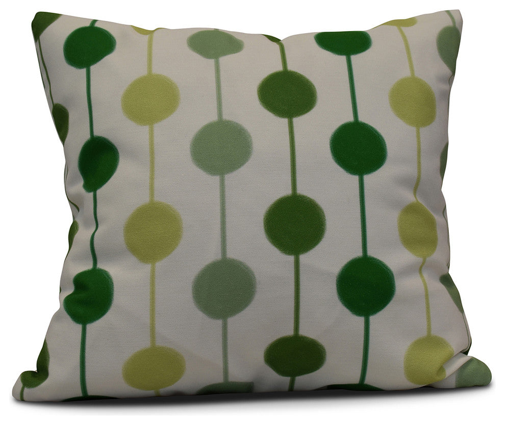 Brady Beads, Stripe Print Pillow, Green, 16"x16"