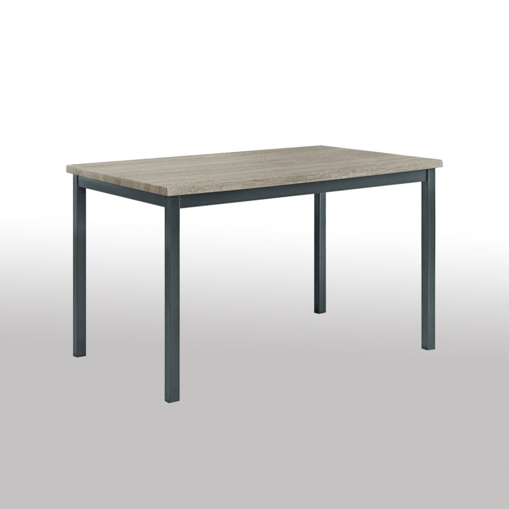 Rectangular Dining Table, Gray and Black