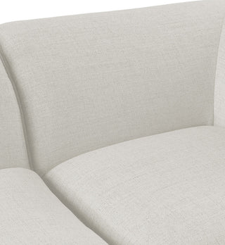 Miramar Linen Textured Fabric Upholstered 2-Piece Modular Sofa, Cream