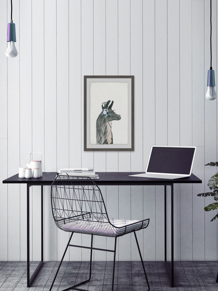 "Groovy Llama" Framed Painting Print, 20"x30"